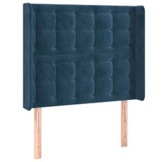 Greatstore Box spring postel s matrací a LED tmavě modrá 90x200 cm samet