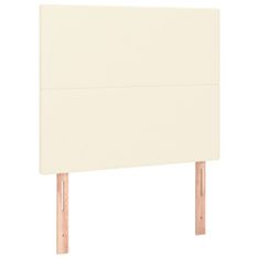 Greatstore Čelo postele 2 ks krémové 90x5x78/88 cm umělá kůže