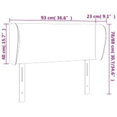 Greatstore Čelo postele typu ušák tmavě šedé 93x23x78/88 cm samet