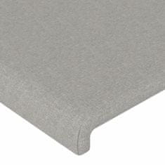 Vidaxl Čelo postele s LED světle šedé 90x5x78/88 cm textil