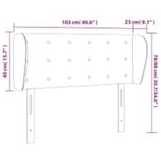 Greatstore Čelo postele typu ušák černé 103x23x78/88 cm samet