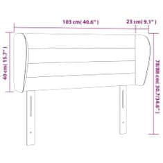 Greatstore Čelo postele typu ušák černé 103x23x78/88 cm samet