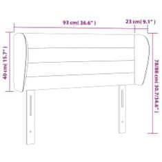 Greatstore Čelo postele typu ušák černé 93x23x78/88 cm samet