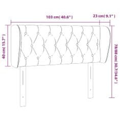 Greatstore Čelo postele typu ušák tmavě šedé 103x23x78/88 cm samet