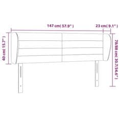 Vidaxl Čelo postele typu ušák černé 147x23x78/88 cm samet