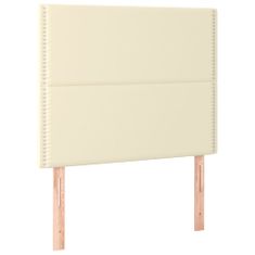 Greatstore Box spring postel s matrací krémová 90x190 cm umělá kůže