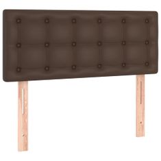 Greatstore Box spring postel s matrací a LED hnědá 90x200 cm umělá kůže