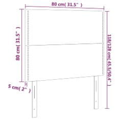 Vidaxl Čela postele 2 ks světle šedá 80x5x78/88 cm samet