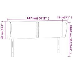 Vidaxl Čelo postele typu ušák tmavě šedé 147x23x78/88 cm samet