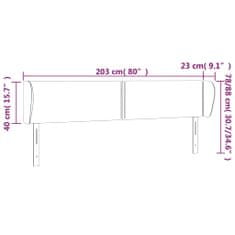 Greatstore Čelo postele typu ušák tmavě šedé 203x23x78/88 cm samet