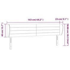 Vidaxl Čelo postele typu ušák černé 163x23x78/88 cm samet