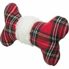 Trixie Xmas bone - vánoční látková kost zdobená s plyšem, 22 cm