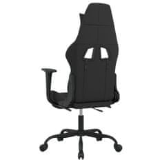 Vidaxl Herní židle s podnožkou černá a taupe textil