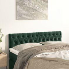 Greatstore Čela postele 2 ks tmavě zelená 72x7x78/88 cm samet