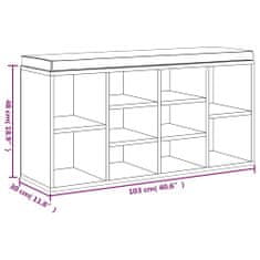 Vidaxl Lavice s botníkem šedá sonoma 103x30x48 cm kompozitní dřevo