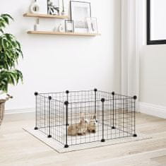 shumee VidaXL Pet Cage 8 Panels Black 35x35 cm Ocel