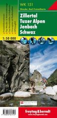Freytag & Berndt WK 151 Zillertal, Tuxské Alpy, Jenbach, Schwaz 1:50 000 / turistická mapa