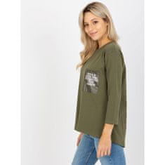 Ex moda Dámská halenka s kulatým výstřihem ROIAL khaki EM-BZ-N612.64P_392375 L-XL