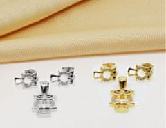 Brilio Silver Hravý stříbrný set šperků se zirkony Sova SET224W (přívěsek, náušnice)