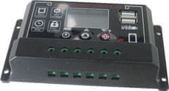 HADEX Solární regulátor PWM BL915C 12-24V/30A+USB pro různé baterie