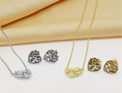 Brilio Silver Slušivý pozlacený set šperků Strom života SET236Y (náhrdelník, náušnice)