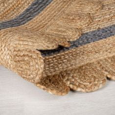 Flair Rugs Kusový koberec Grace Jute Natural/Grey ovál 120x170 ovál cm