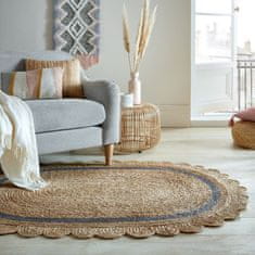 Flair Rugs Kusový koberec Grace Jute Natural/Grey ovál 120x170 ovál cm