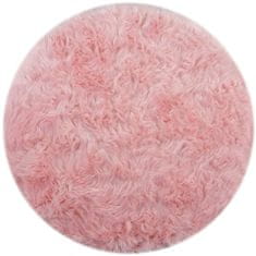 Flair Rugs Kusový koberec Faux Fur Sheepskin Pink kruh 120x120 (průměr) kruh cm