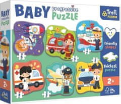 Baby puzzle Povolání a vozidla 6v1 - 2-6 dílků