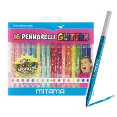 MITAMA Glitter popisovač trojhranný 16 dílů