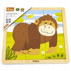 Viga Handy Wooden Gorilla Puzzle 9 dílků