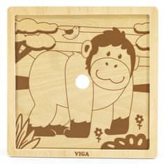 Viga Handy Wooden Gorilla Puzzle 9 dílků