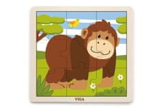 Viga Handy Wooden Gorilla Puzzle 9 dílků