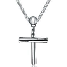 IZMAEL Náhrdelník Steel Cross-Stříbrná KP22845