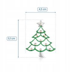 Pinets® Brož Vánoční strom s kamínky Vánoční dekorace