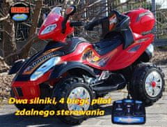 Moje Auto VÍTĚZ QUAD 4 RYCHLOSTNÍ, 2 SILNÉ 2 MOTORY + PILOT / PB-9