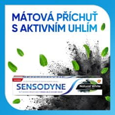 Sensodyne Natural White zubní pasta s aktivním uhlím 3x75 ml