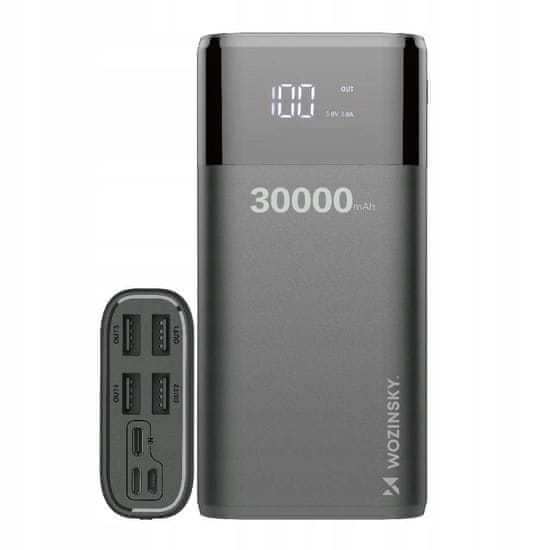 WOZINSKY powerbank 30000 mah s lcd 4 porty 2a - 4a