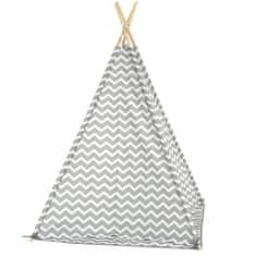 KONDELA Dětský stan (teepee) Etent - šedá / bílá / vzor