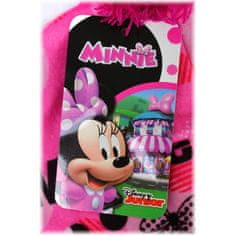 SETINO Dívčí zimní čepice + prstové rukavice Minnie Mouse Růžová