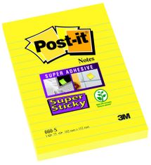 Post-It Blok samolepicí 102 x 152 mm, linkovaný, 75 lístků