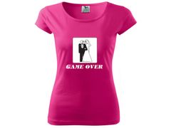 KupMa Růžové svatební tričko Game Over - velikost L