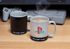CurePink Proměňovací keramický hrnek Playstation: Dědictví (objem 300 ml)