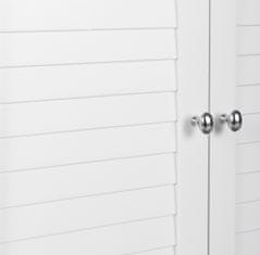 Teamson Bílá Dřevěná Volně Stojící Skříňka Do Koupelny Elg-585