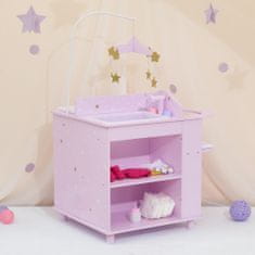 Teamson Fialový Přebalovací Pult Pro Panenky Olivia's Little World Mateřská Hrací Sada S Vysokou Židličkou A Mobilní Hvězdou Td-0203Ap