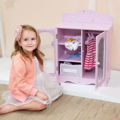 Teamson Olivia's Little World Purple Star 18" Skříň Pro Panenky Dřevěný Nábytek Pro Panenky Se 3 Věšáky Td-0210Ap