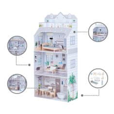 Teamson Domeček Pro Panenky Olivia's Little World Deluxe Penthouse Dřevěný Domeček Pro Panenky Fialový 4,3 Stopy S 8 Doplňky Pro Panenky Nábytek Pro Panenky Td-11683D