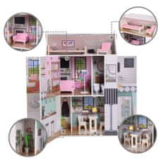 Teamson Olivia's Little World Dreamland Dětský Interaktivní Dřevěný Domeček Pro Panenky 3 Patra S 13 Doplňky Nábytku Pro Panenky Bílý Td-13632A