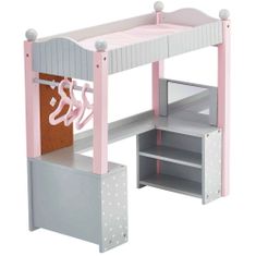 Teamson Olivia's Little World - Polka Dots Princess 18" Doll College Dorm Double Bunk Desk - Grey