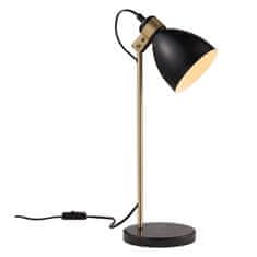 Teamson Stolní Lampa Quincy S Černým Mramorovým Podstavcem Černá/Antická Mosaz Vn-L00058-Eu